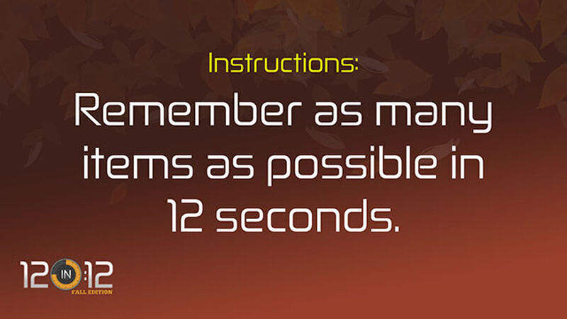 12 in 12: Fall Edition